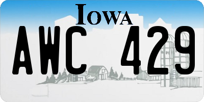 IA license plate AWC429