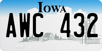 IA license plate AWC432