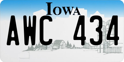 IA license plate AWC434