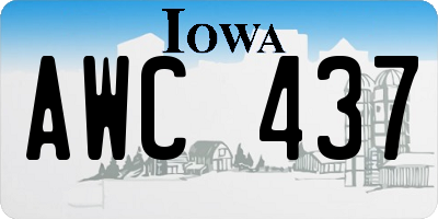 IA license plate AWC437