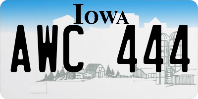 IA license plate AWC444