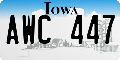 IA license plate AWC447