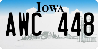 IA license plate AWC448
