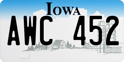 IA license plate AWC452