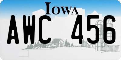 IA license plate AWC456