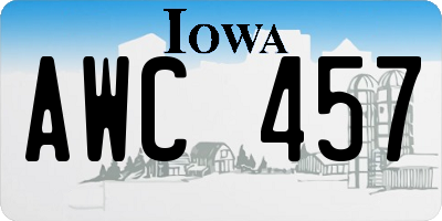 IA license plate AWC457