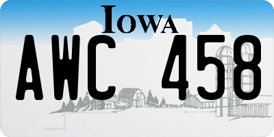 IA license plate AWC458