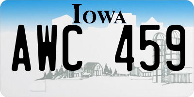 IA license plate AWC459