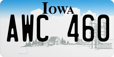 IA license plate AWC460