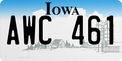 IA license plate AWC461