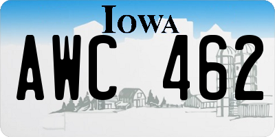 IA license plate AWC462