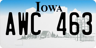 IA license plate AWC463