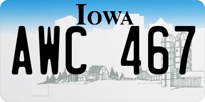 IA license plate AWC467