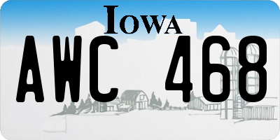 IA license plate AWC468