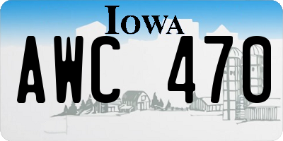 IA license plate AWC470