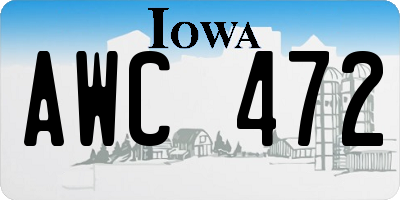 IA license plate AWC472