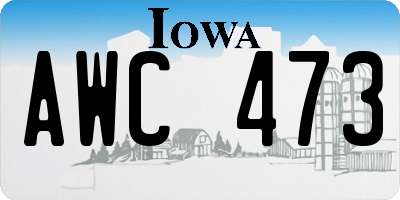 IA license plate AWC473