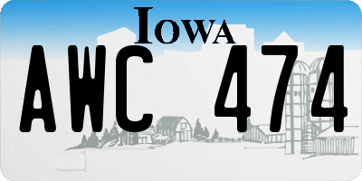 IA license plate AWC474