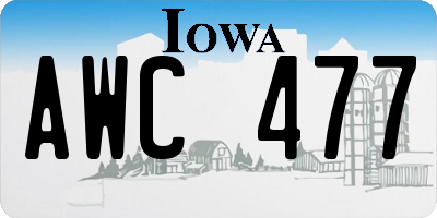 IA license plate AWC477