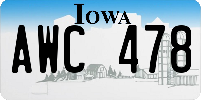 IA license plate AWC478
