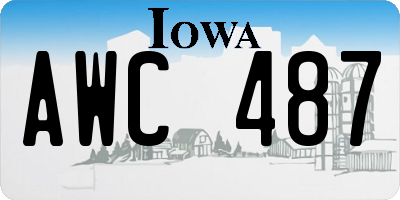 IA license plate AWC487