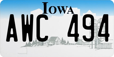 IA license plate AWC494