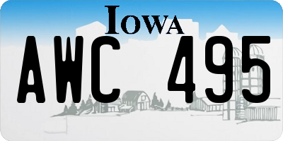 IA license plate AWC495