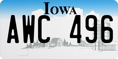 IA license plate AWC496