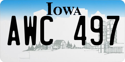 IA license plate AWC497