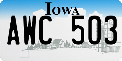 IA license plate AWC503