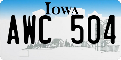 IA license plate AWC504