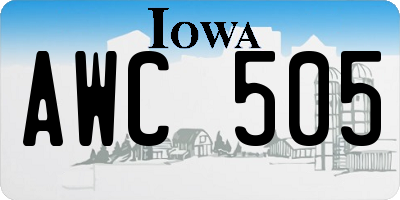 IA license plate AWC505