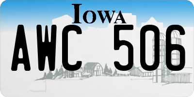IA license plate AWC506
