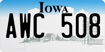 IA license plate AWC508