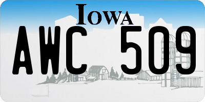 IA license plate AWC509