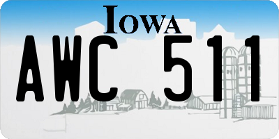 IA license plate AWC511