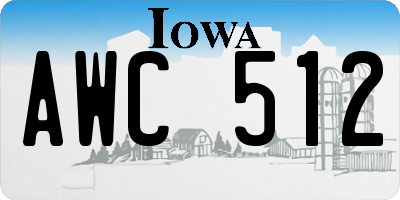 IA license plate AWC512