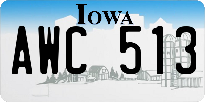 IA license plate AWC513