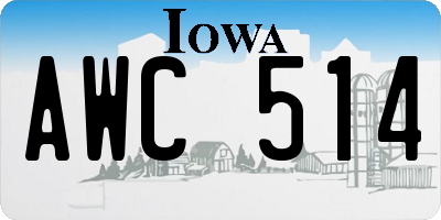 IA license plate AWC514