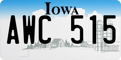IA license plate AWC515