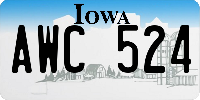 IA license plate AWC524