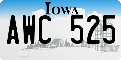 IA license plate AWC525