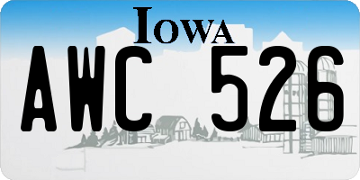 IA license plate AWC526