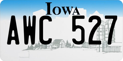 IA license plate AWC527
