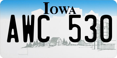 IA license plate AWC530