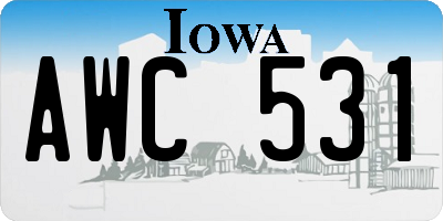 IA license plate AWC531