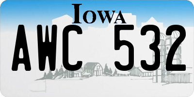 IA license plate AWC532
