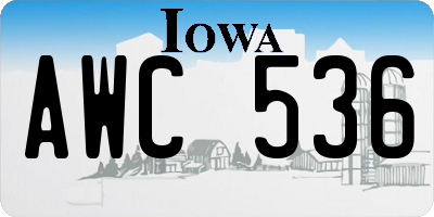 IA license plate AWC536