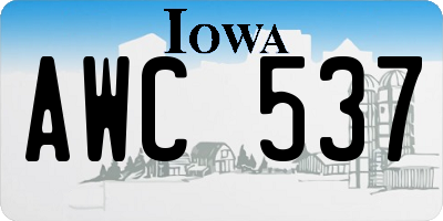 IA license plate AWC537