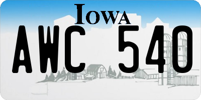 IA license plate AWC540